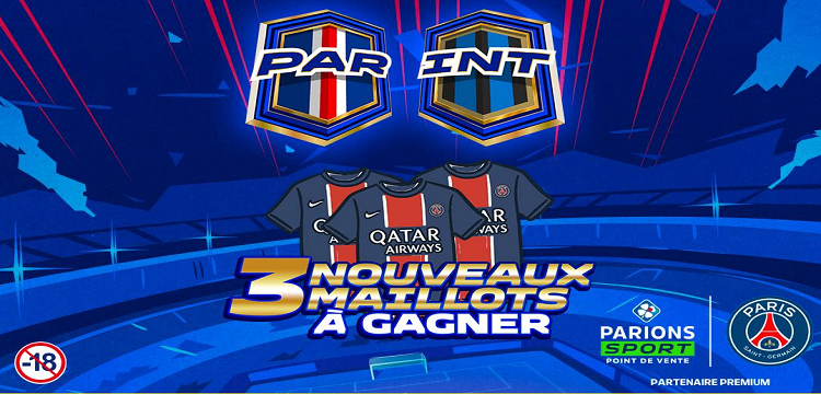 Maillots du PSG à gagner sur Parions Sport